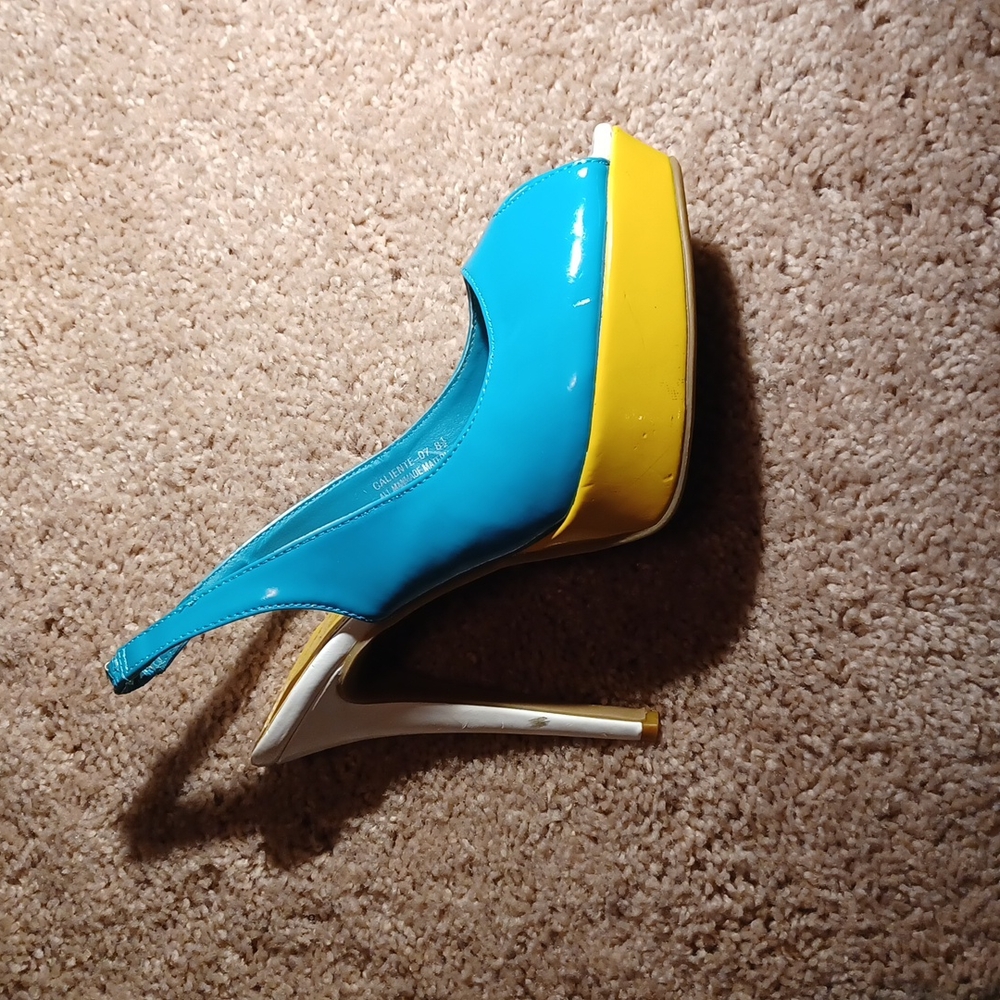 Anne Michelle size 8 1/2 open toe platform heels